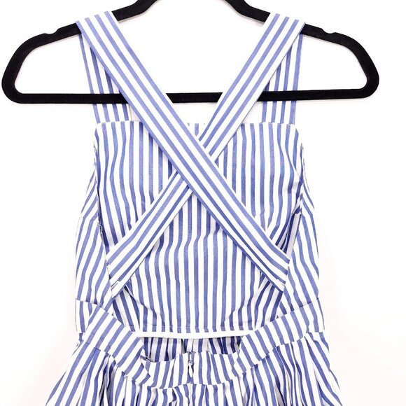 Mark D Sikes Stripped Midi Dress With Open Back Womens Size 2 Pockets - Picture 13 of 16